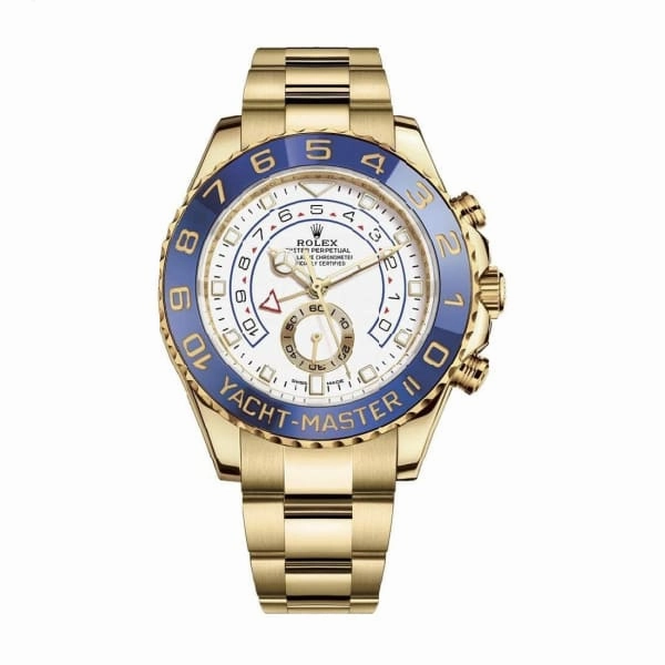 2024 Never Worn Rolex Yachtmaster II 44mm - Ref: 116688-0002 - White Dial, 18K Yellow Gold Oyster Bracelet Men's Watch