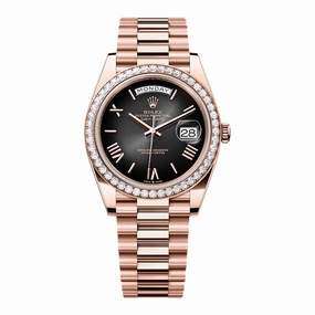 2024 Release Rolex Day-Date 40 mm | 18k Everose gold President bracelet | Slate ombr dial Diamond bezel | Men's Watch 228345RBR