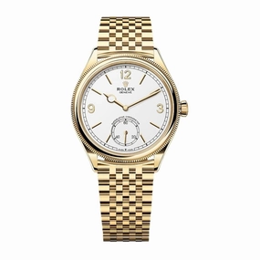 2025 Model Rolex Perpetual 1908 39 mm - Ref: 52508-0008 - White Dial, 18k Yellow Gold Settimo Bracelet Watch