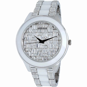 Adee Kaye Women's Watch - Venice Quartz White and Silver Bracelet Crystal | AK8787