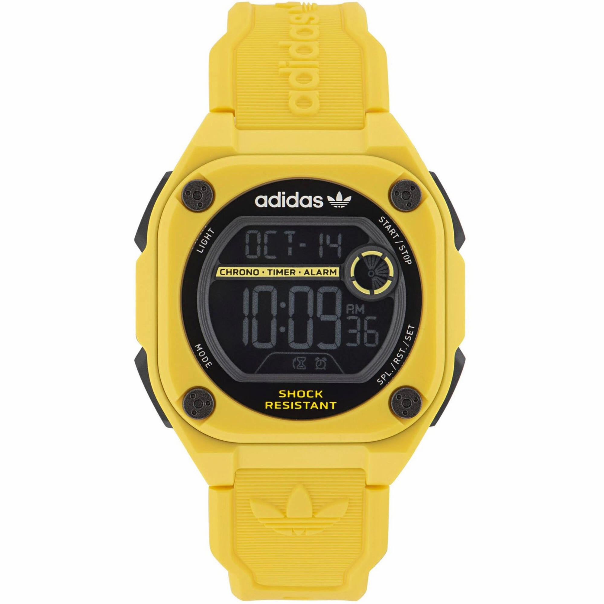 Adidas Men's Watch - Originals Quartz Black Digital Dial Yellow Strap | AOST23060