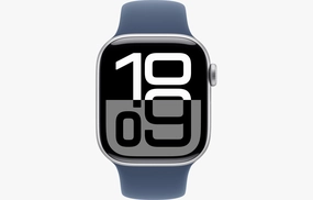 Apple Watch Series 10 GPS 42Mm, Silver Aluminium Case with Denim Sport Band, M/L