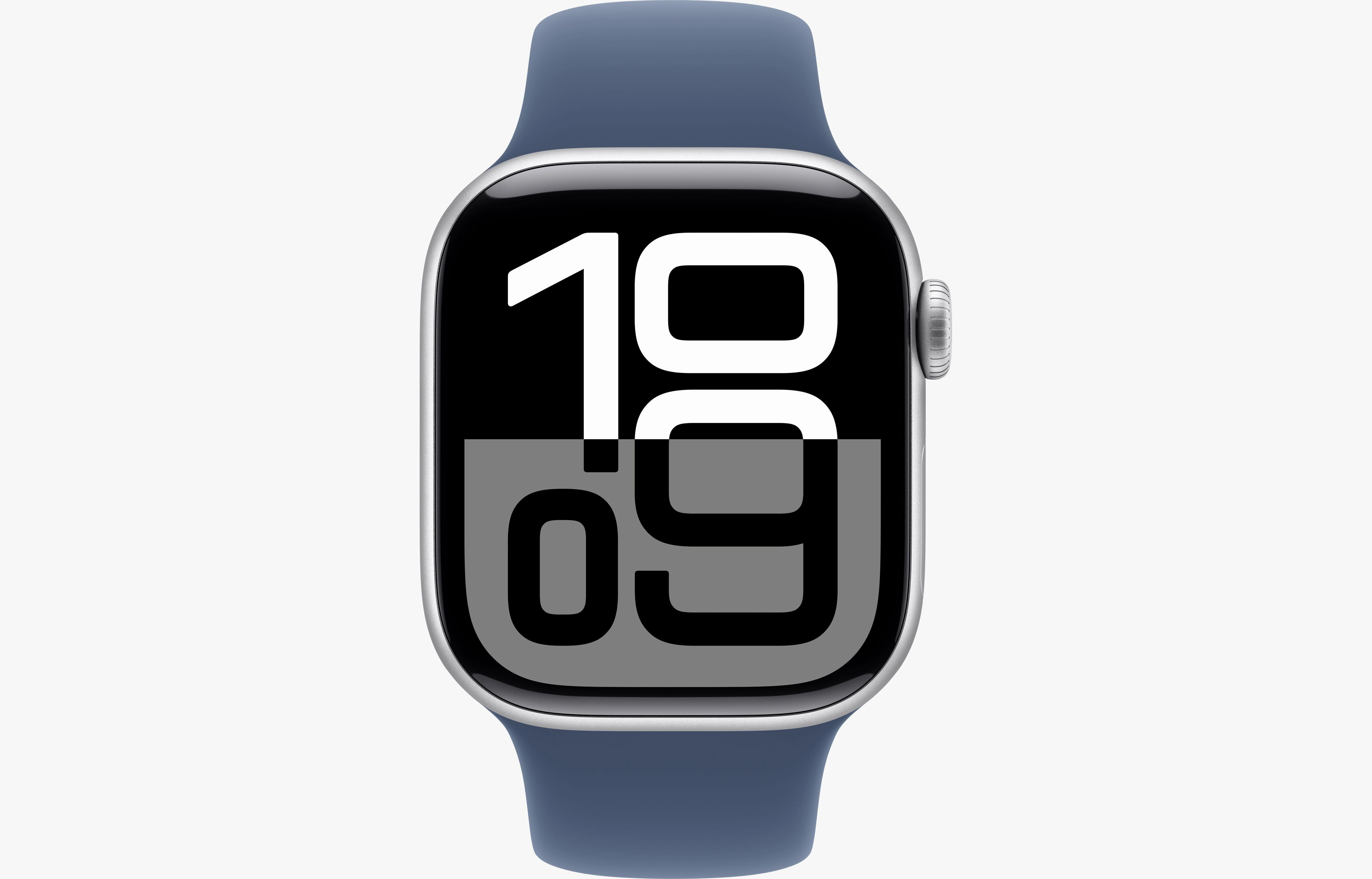 Apple Watch Series 10 GPS 42Mm, Silver Aluminium Case with Denim Sport Band, M/L
