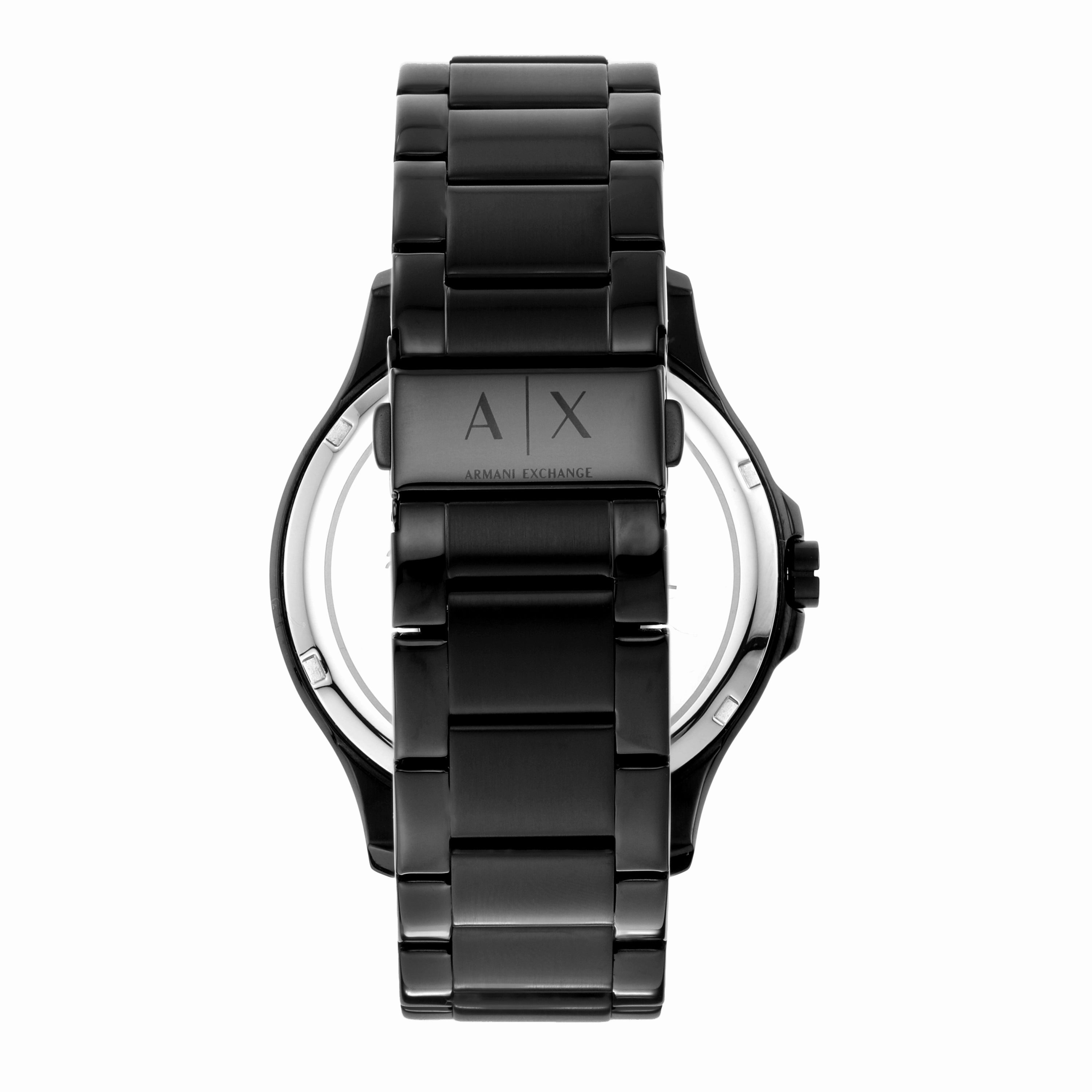 Armani Elegance Black Steel Watch and Bracelet Gift Set AX7101