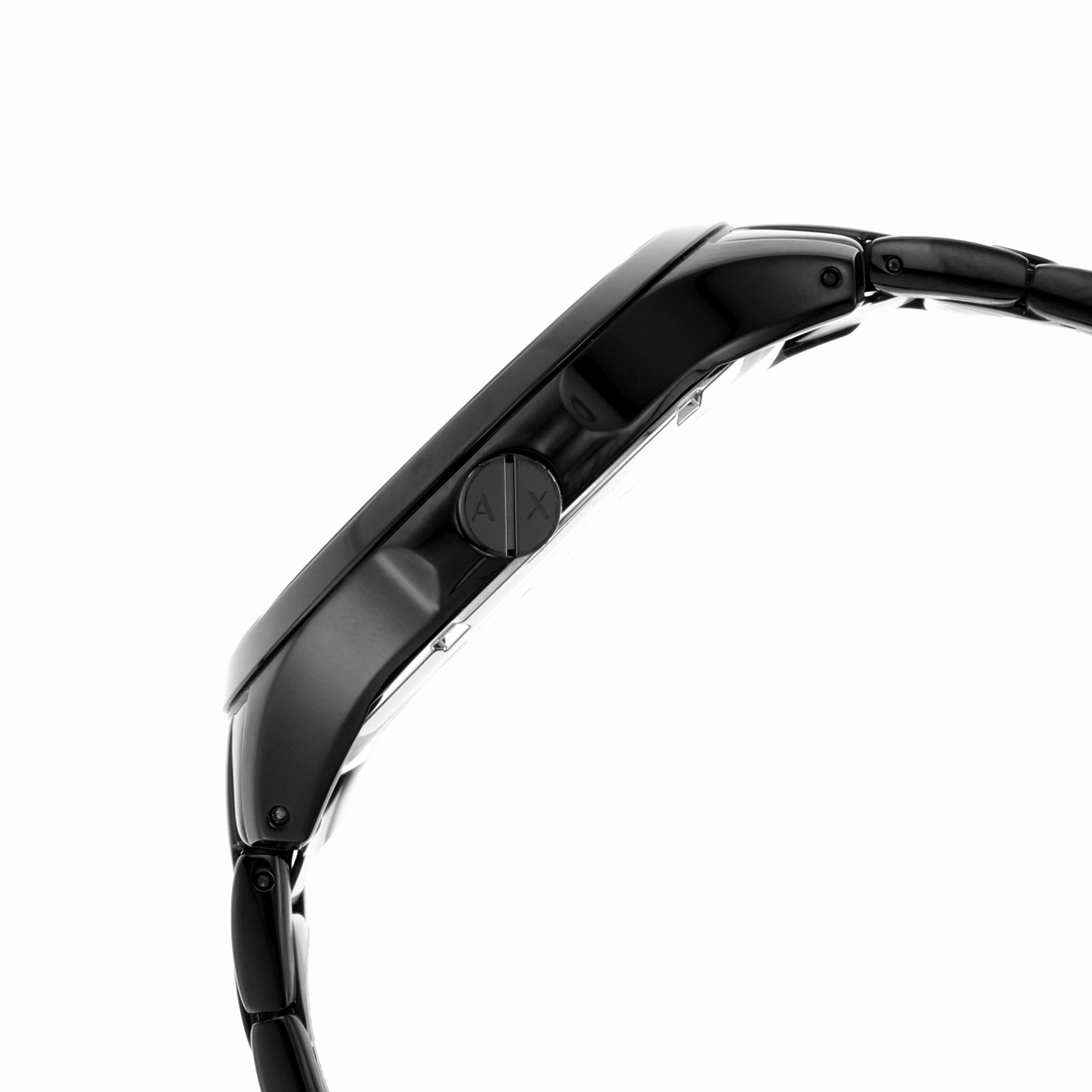 Armani Elegance Black Steel Watch and Bracelet Gift Set AX7101