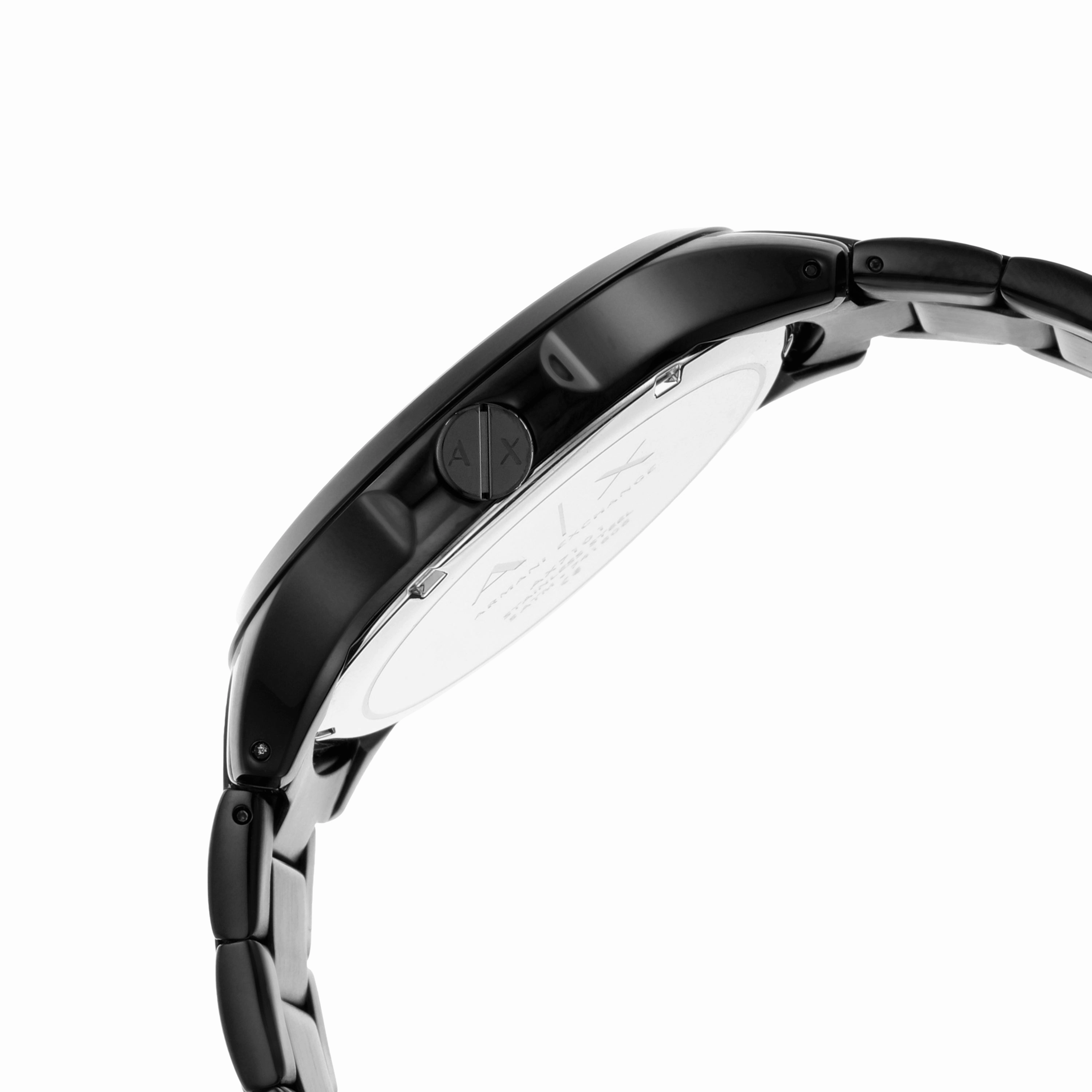 Armani Elegance Black Steel Watch and Bracelet Gift Set AX7101