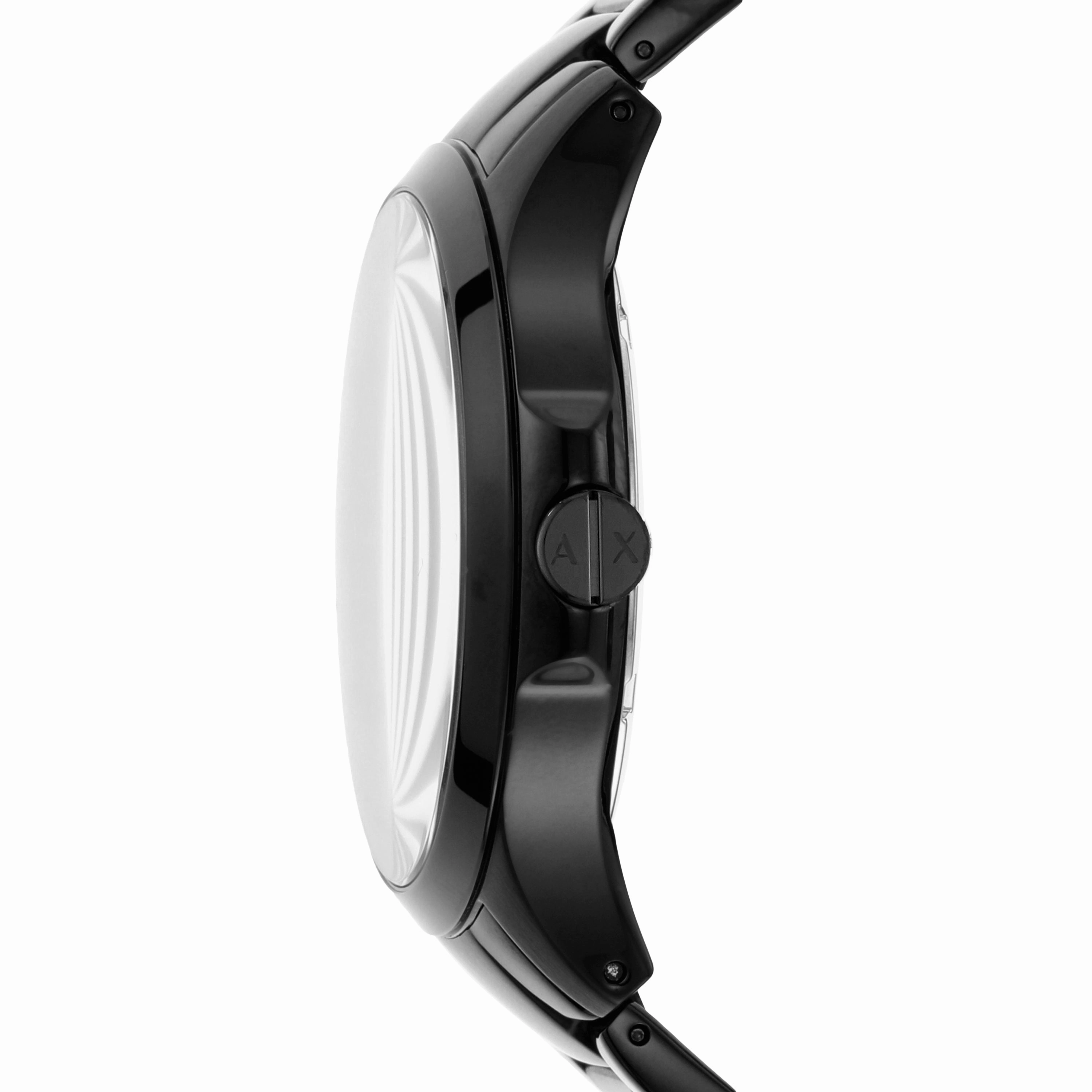 Armani Elegance Black Steel Watch and Bracelet Gift Set AX7101