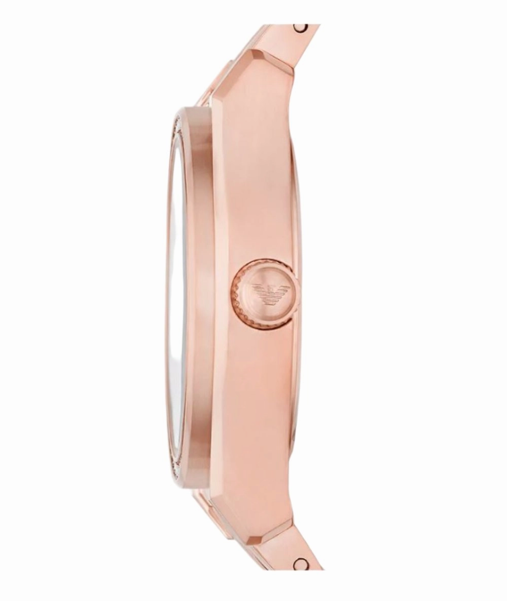 Armani Elegant Rose Gold Silver Dial Timepiece AR11558