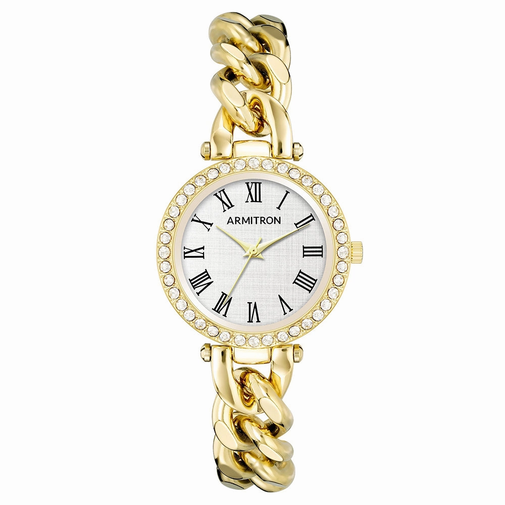 Armitron Women's Genuine Diamond Dial Two Tone Bracelet Watch AR-75/5826SVGP