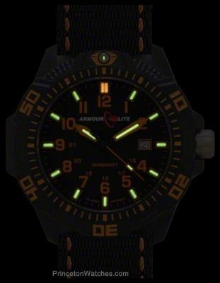 ArmourLite Caliber Series - Orange Accents - Nylon Strap - Tritium - Date - 200m