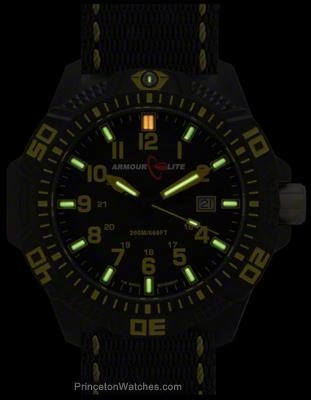 ArmourLite Caliber Series - Yellow Accents - Nylon Strap - Tritium - Date - 200m
