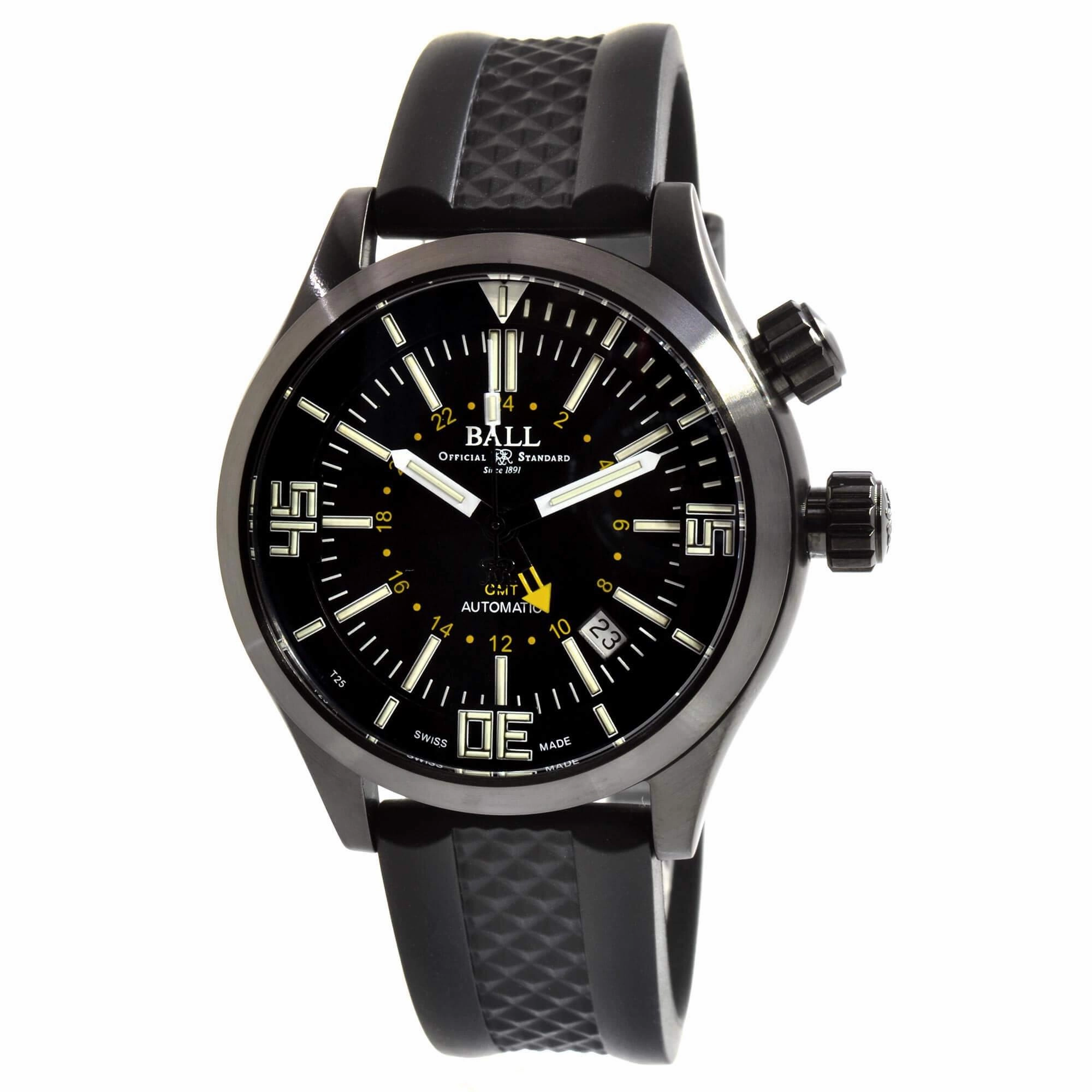 Ball Men's Automatic Watch - Engineer Master II Diver Black Strap | DG1020A-P3AJ-BK