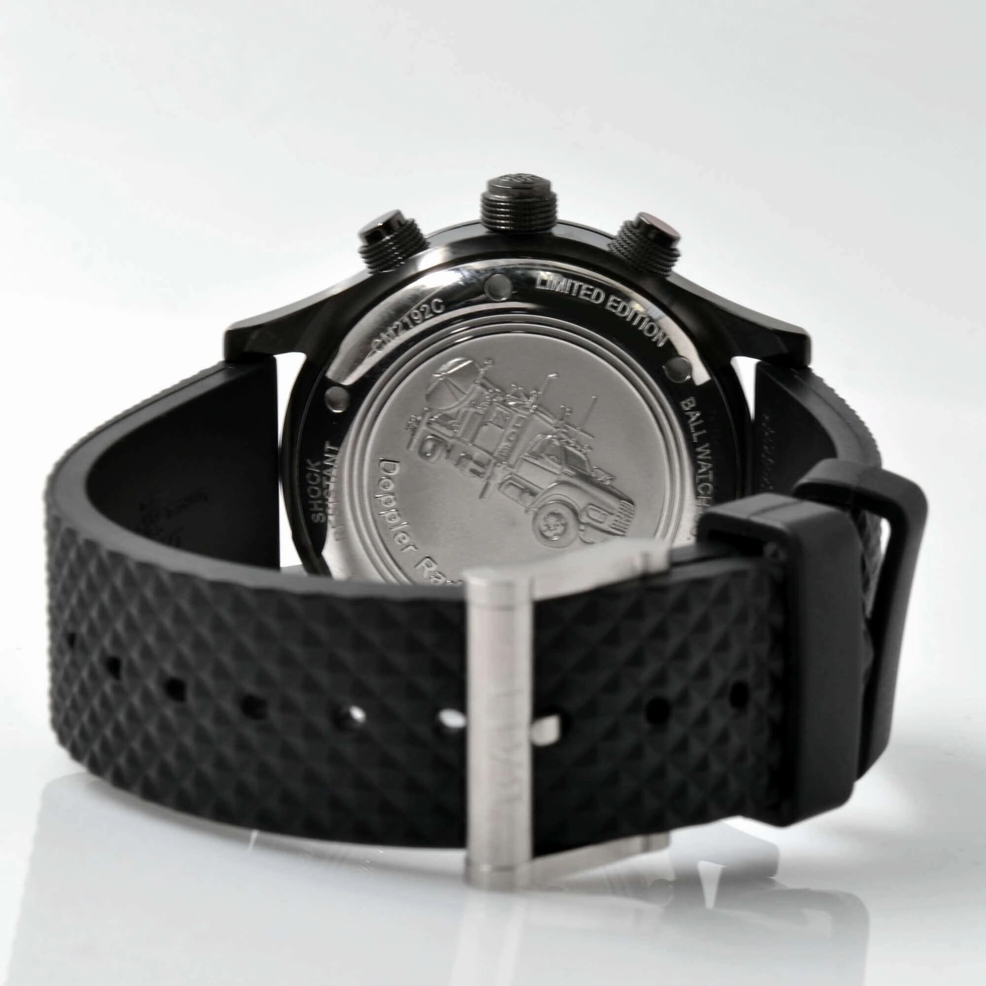 Ball Men's Watch - Fireman Storm Chaser DLC Glow Black Dial Strap | CM2192C-P2-BK