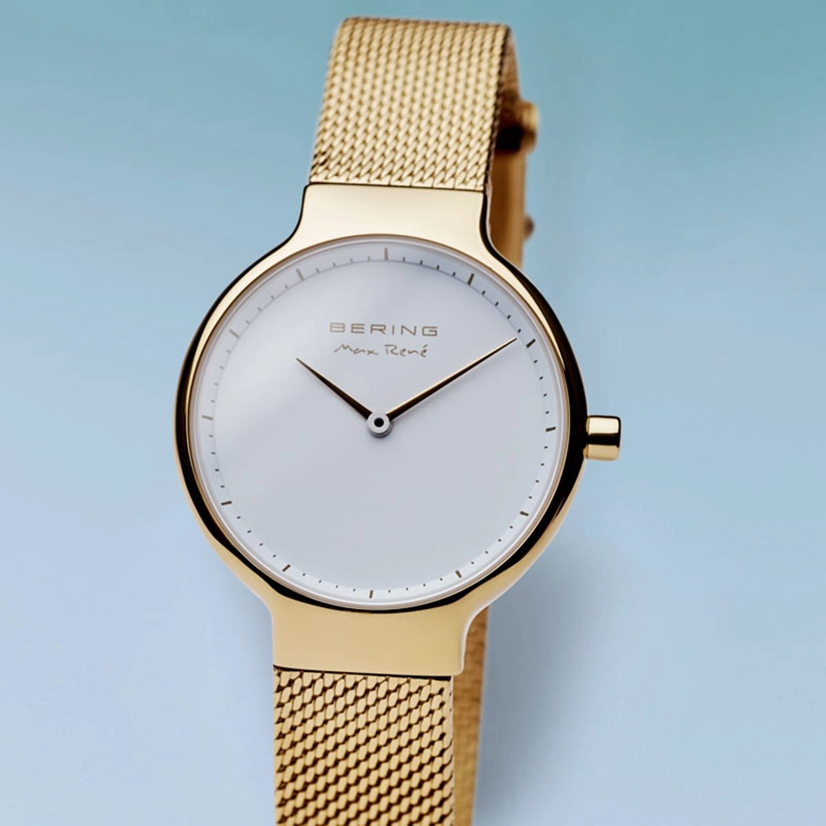 Bering Max Ren Polished Gold Mesh Watch