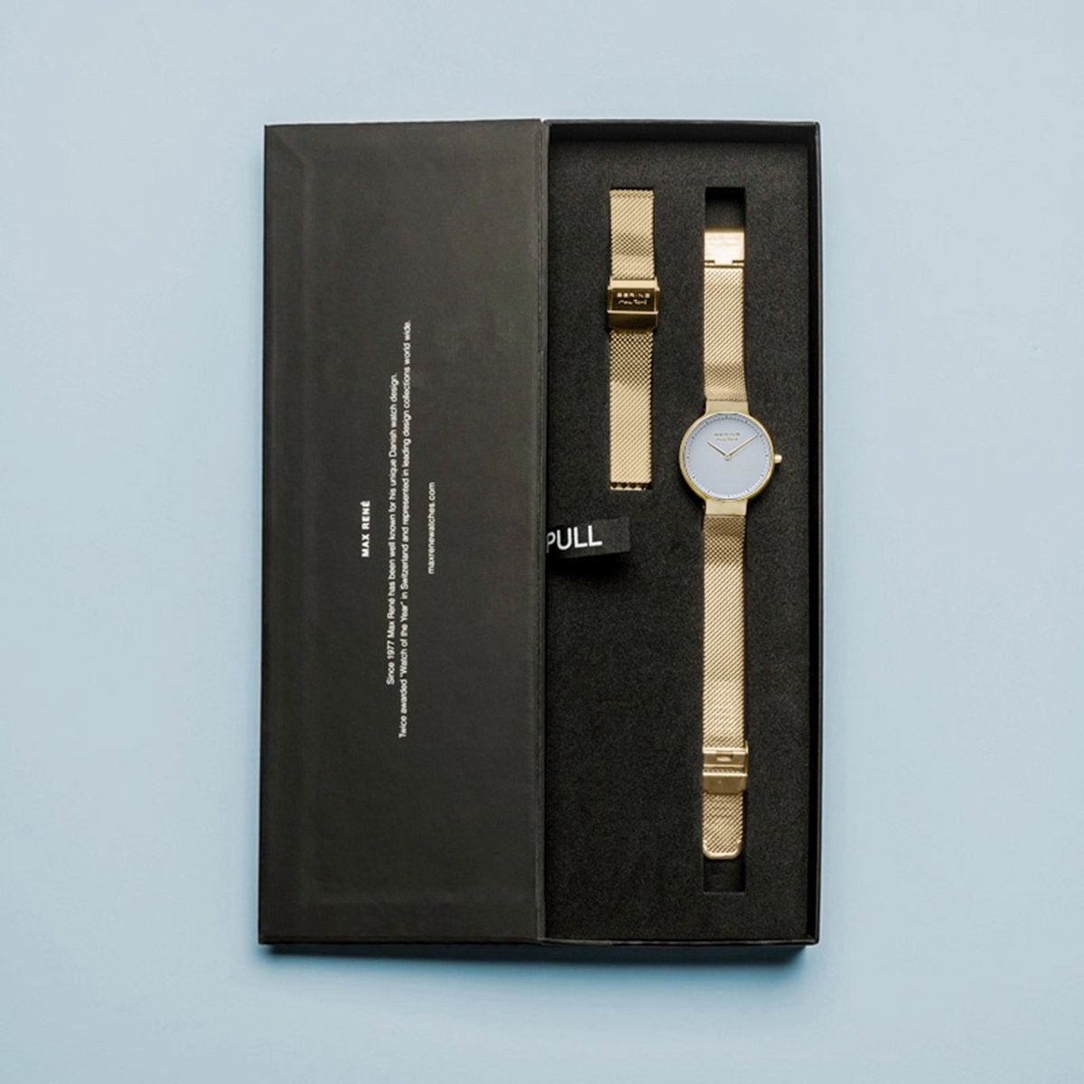 Bering Max Ren Polished Gold Mesh Watch