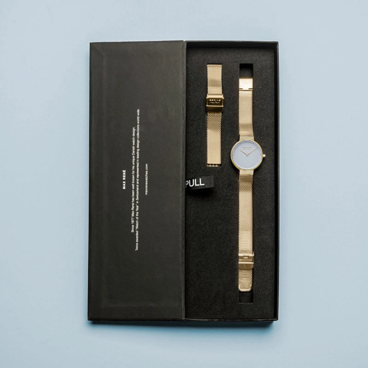 Bering Max Ren Polished Gold Mesh Watch
