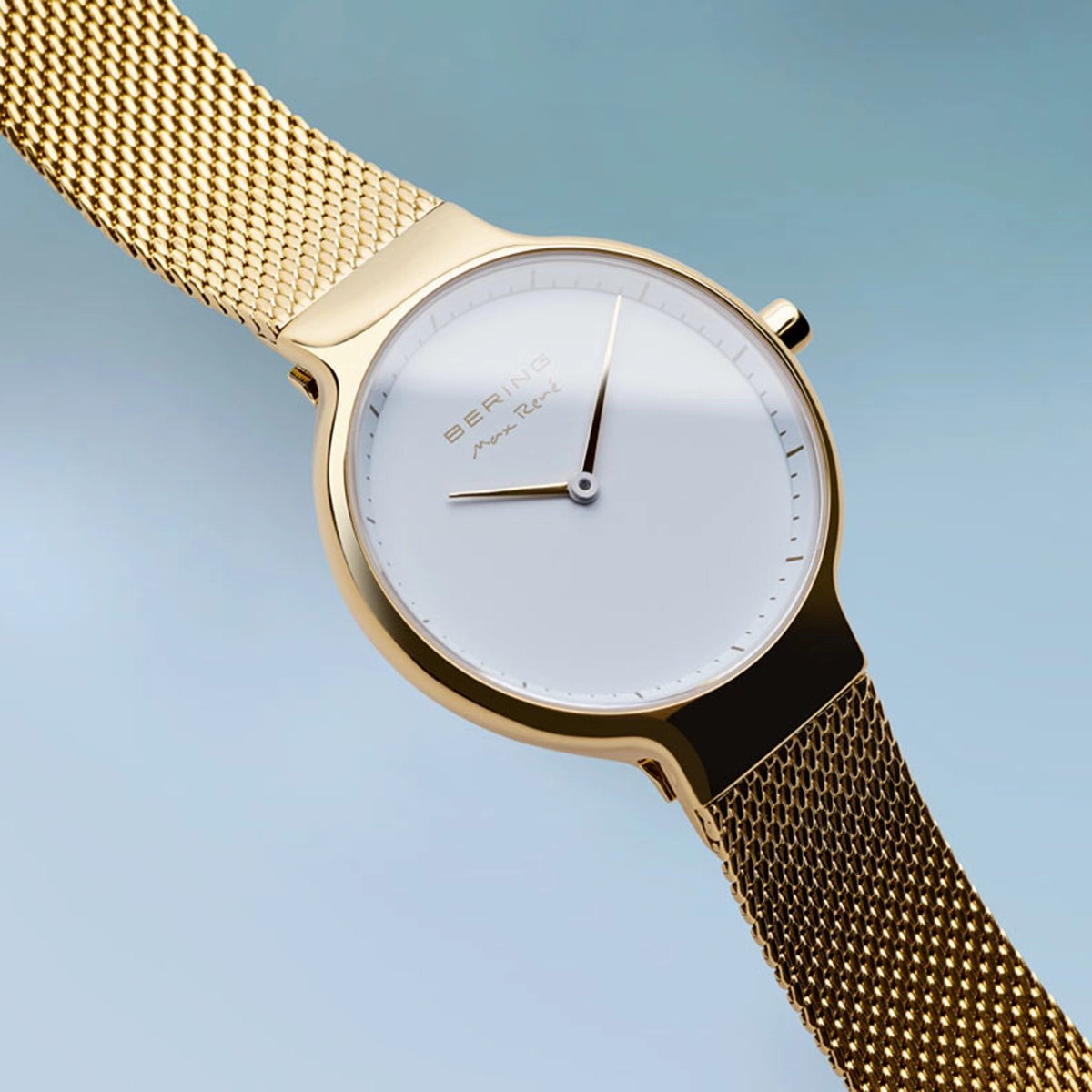 Bering Max Ren Polished Gold Mesh Watch