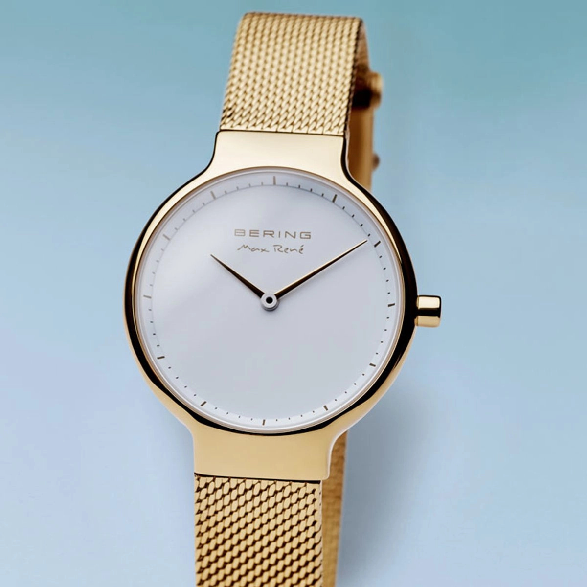 Bering Max Ren Polished Gold Mesh Watch