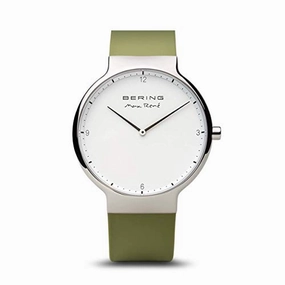 Bering Max Ren Polished Silver Green Watch
