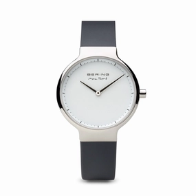 Bering Max Ren Polished Silver Silicone Watch