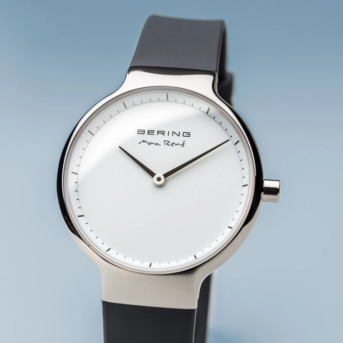 Bering Max Ren Polished Silver Silicone Watch