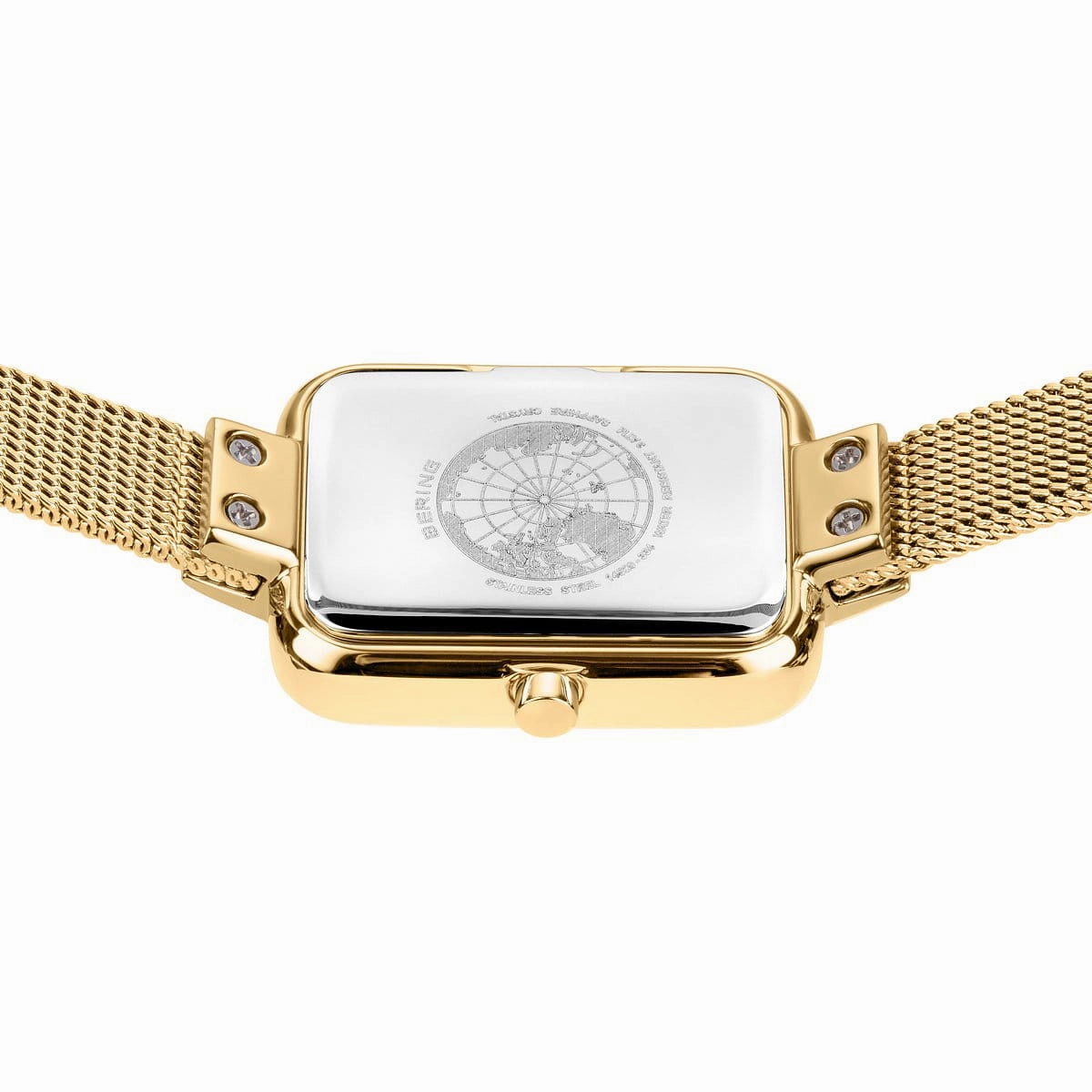 Bering Petite Square 35mm Gold Milanese Strap Watch