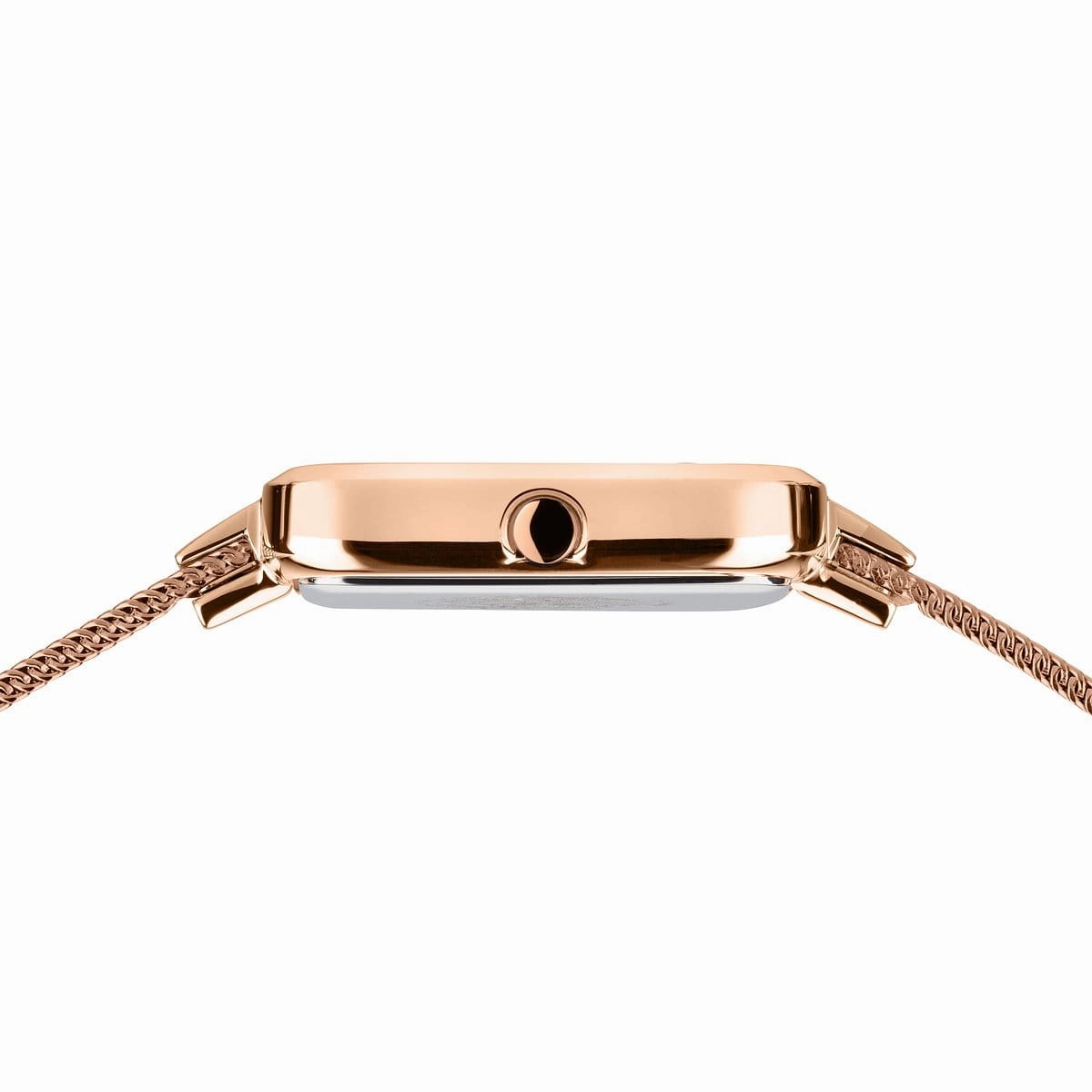 Bering Petite Square 35mm Rose Gold Milanese Strap Watch