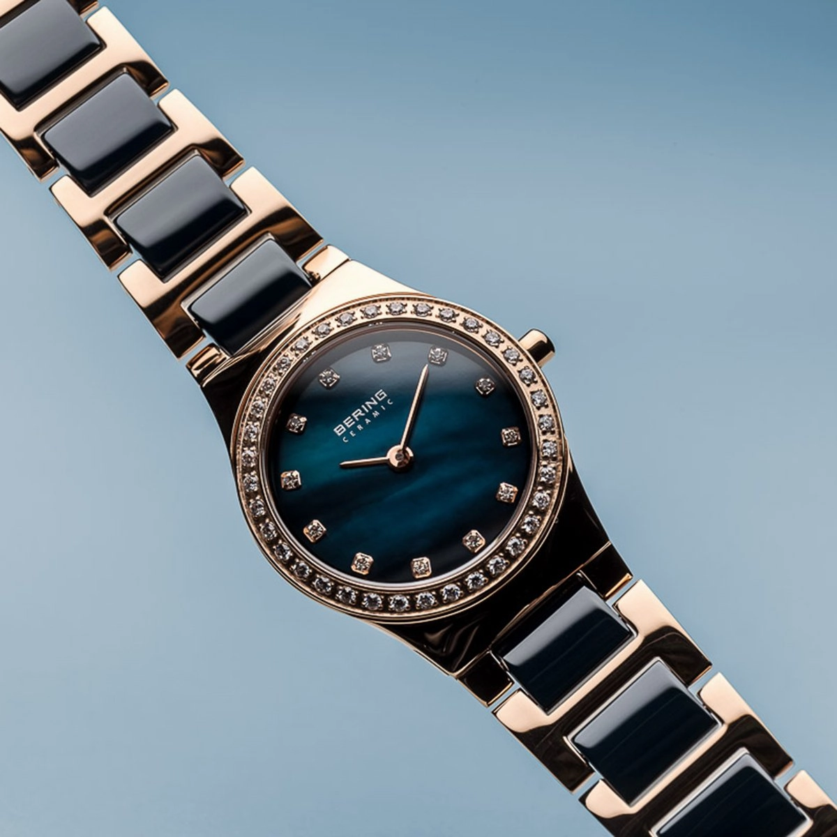 Bering Sale Polished Rose Gold Ceramic Watch