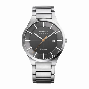 Bering Solar 39mm Grey Titanium Links Strap Watch