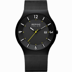 Bering Solar Brushed Black Mesh Watch