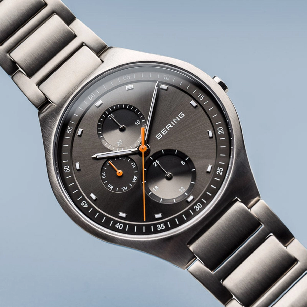 Bering Titanium Brushed Silver Link Watch