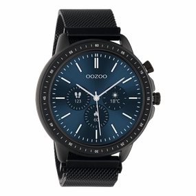 Black OOZOO smartwatch with black metal mesh bracelet - Q00309