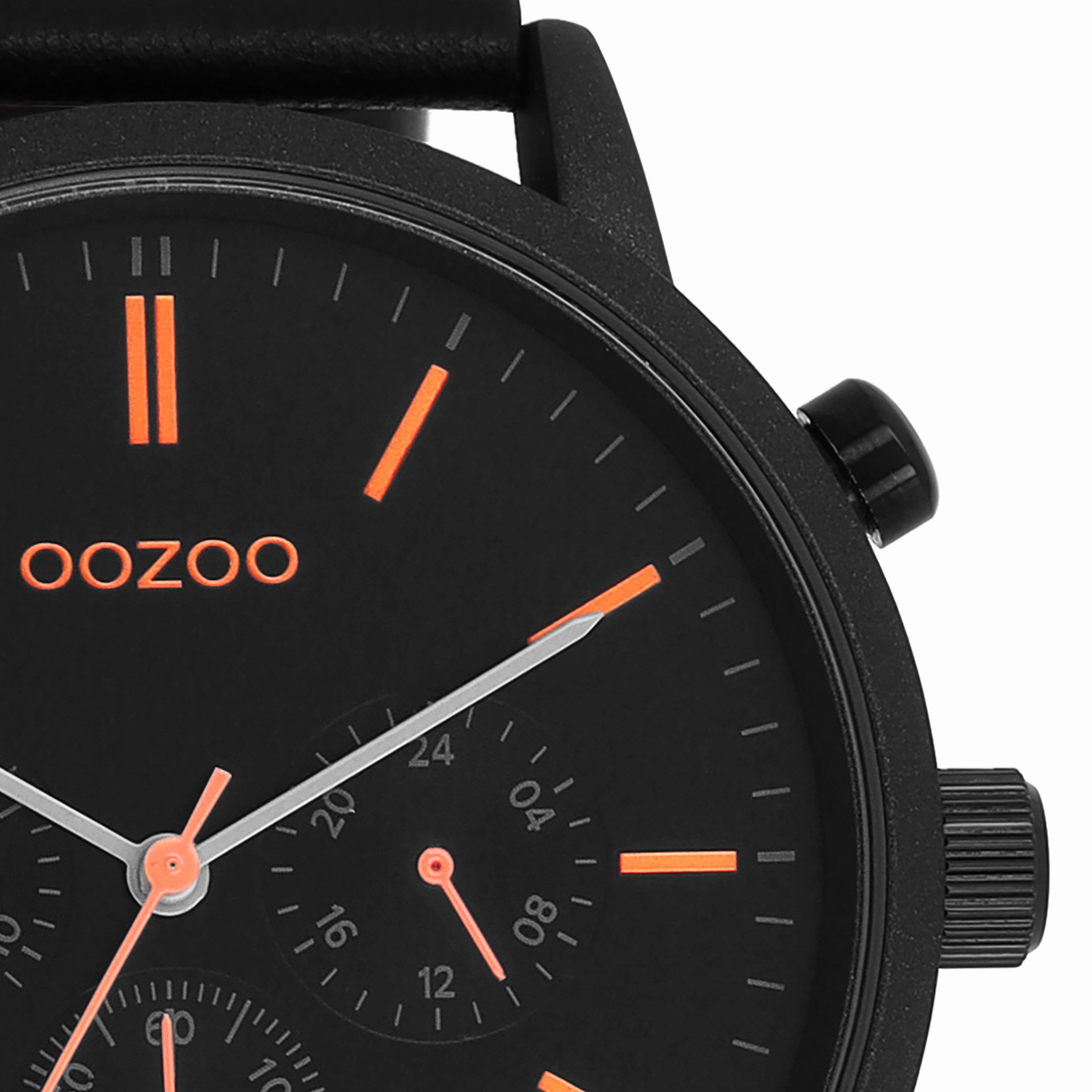 Black OOZOO watch with leather strap - C11209