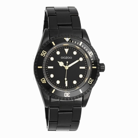 Black OOZOO watch with stainless steel bracelet - C11149