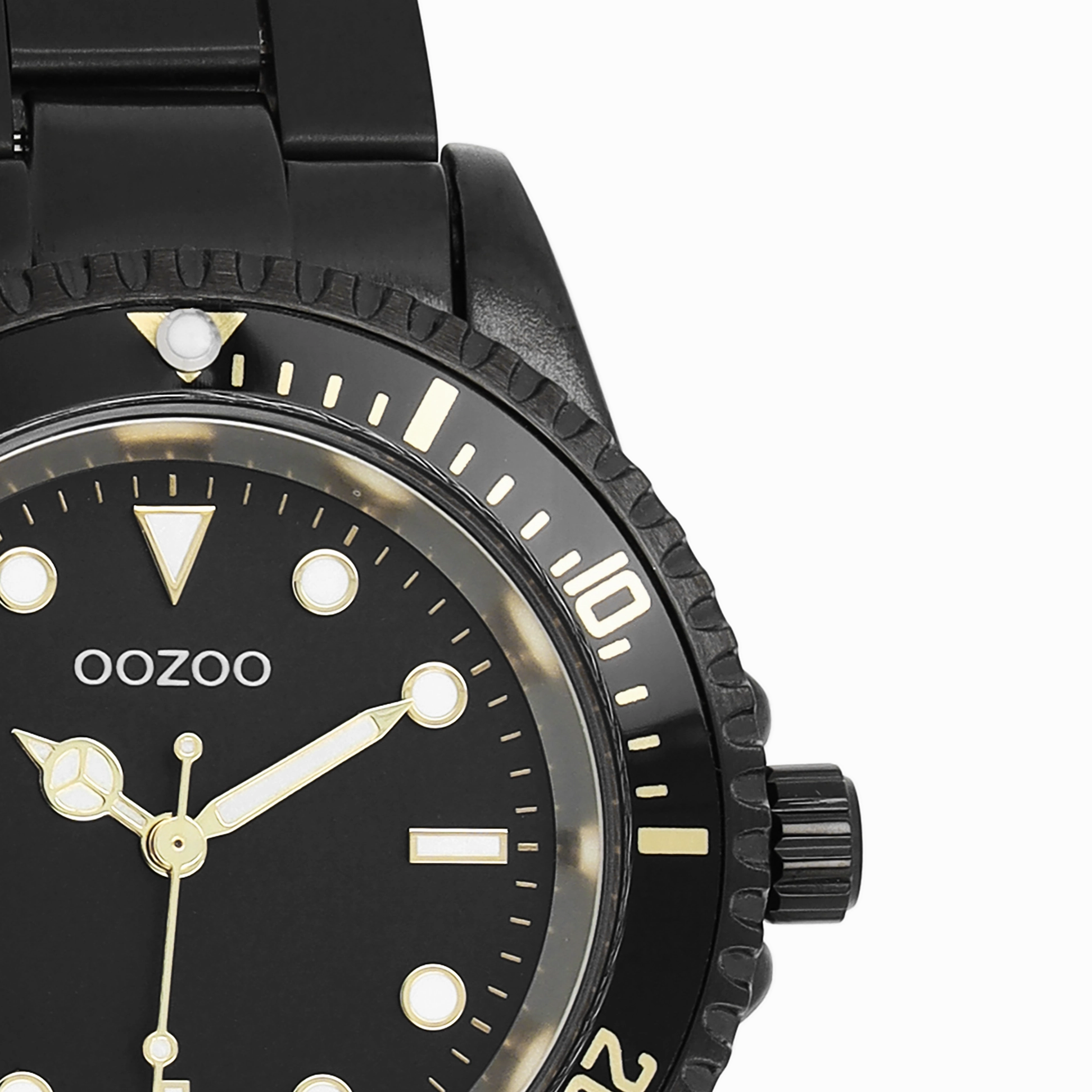 Black OOZOO watch with stainless steel bracelet - C11149