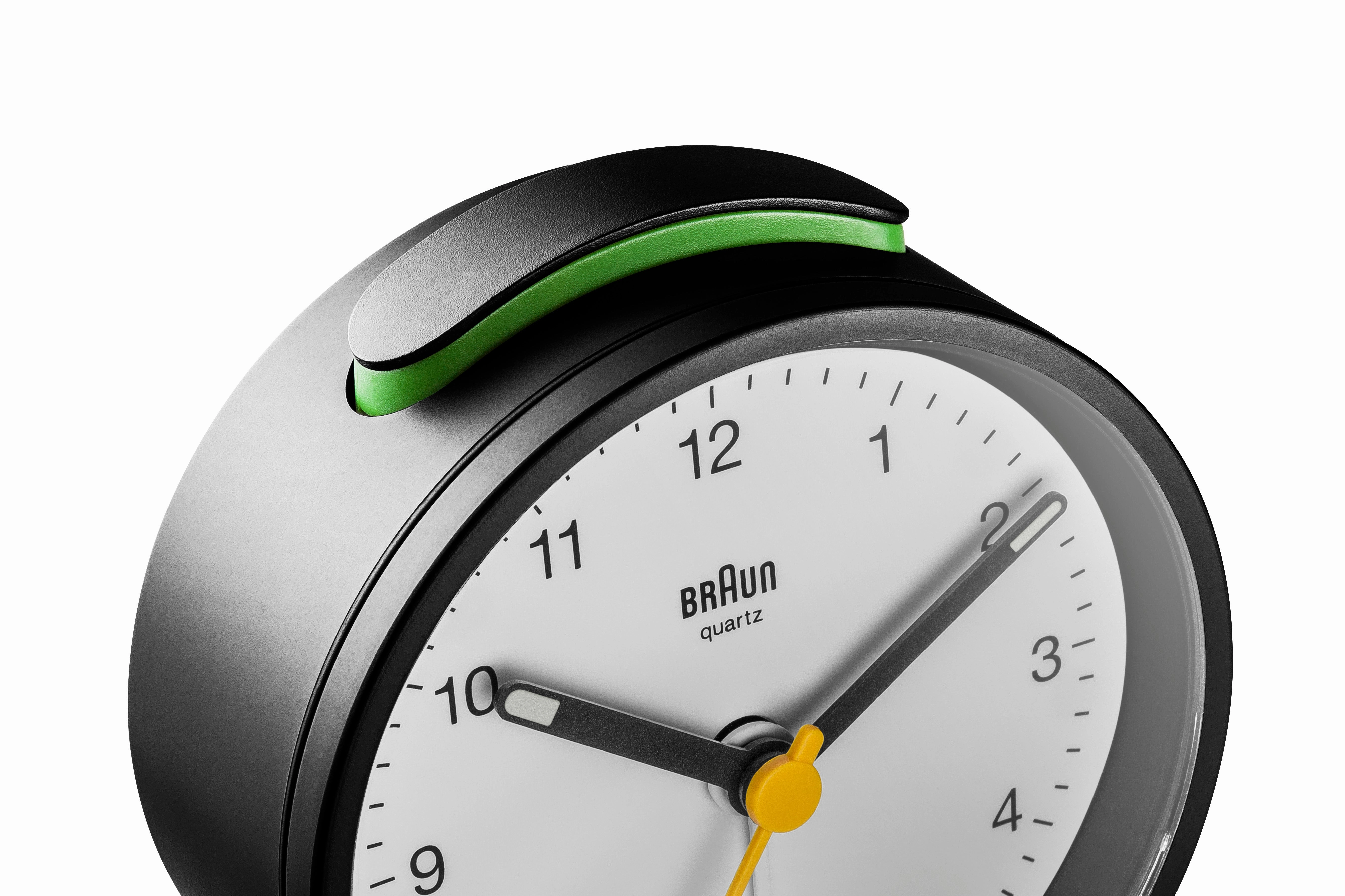 Braun Classic Analogue Alarm Clock Black and White BC12BW