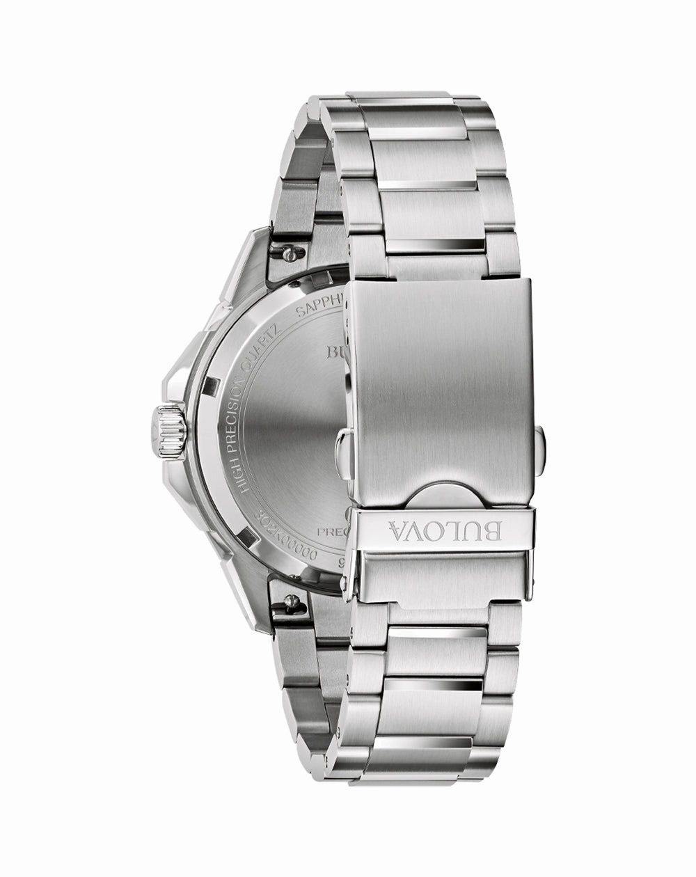 Bulova Marine Star Precisionist Luxury Watch Black Dial Stainless Steel with Sapphire Crystal and 200m Water Resistance 96B434