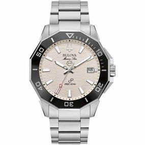 Bulova Men's Watch - Marine Star Series C Quartz White Dial Silver Bracelet | 96B426