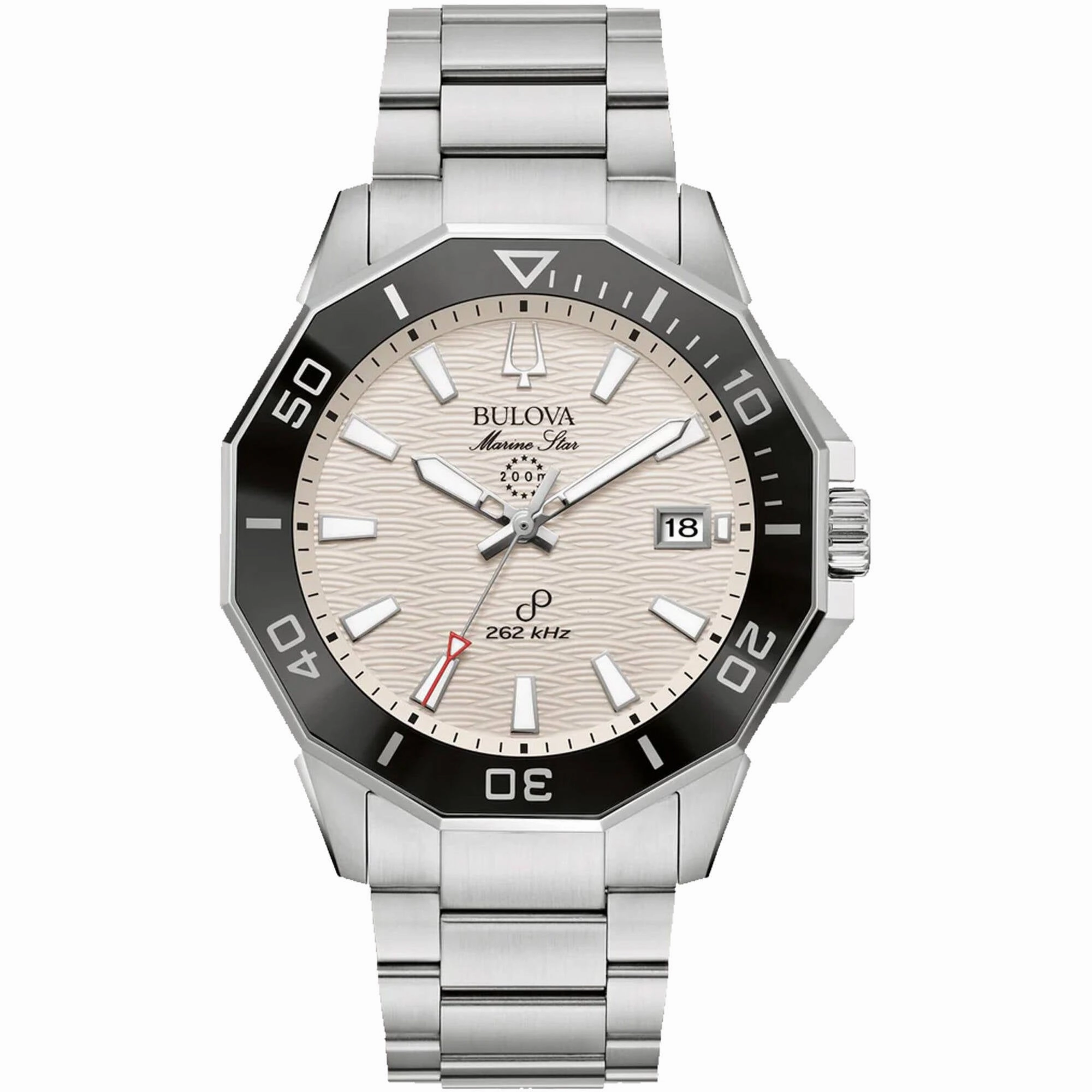 Bulova Men's Watch - Marine Star Series C Quartz White Dial Silver Bracelet | 96B426