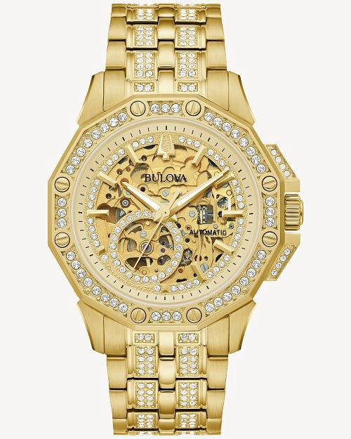 BULOVA Mens Automatic Octava Dress/Classic Crystal 98A292