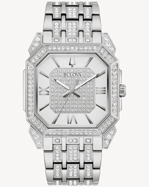 BULOVA Mens Quartz Octava Dress/Classic Crystal 96A285
