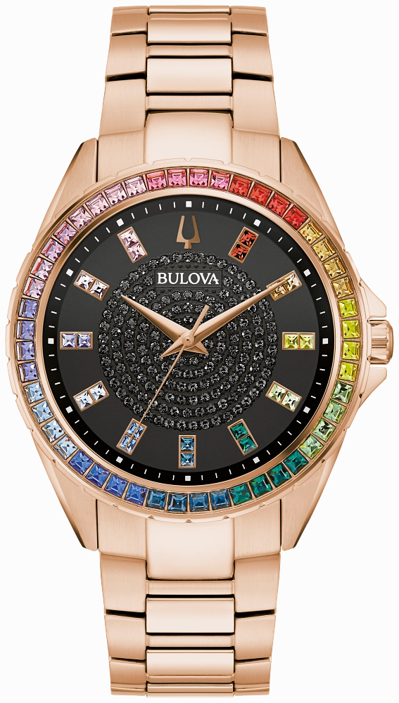 BULOVA Mens Quartz Phantom Dress/Classic Crystal 97A180