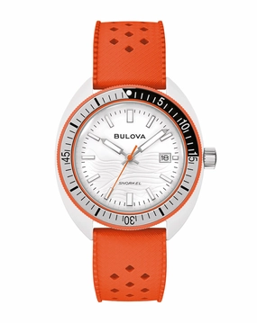 Bulova Snorkel Clownfish White Dial Rubber Strap Watch 98B448