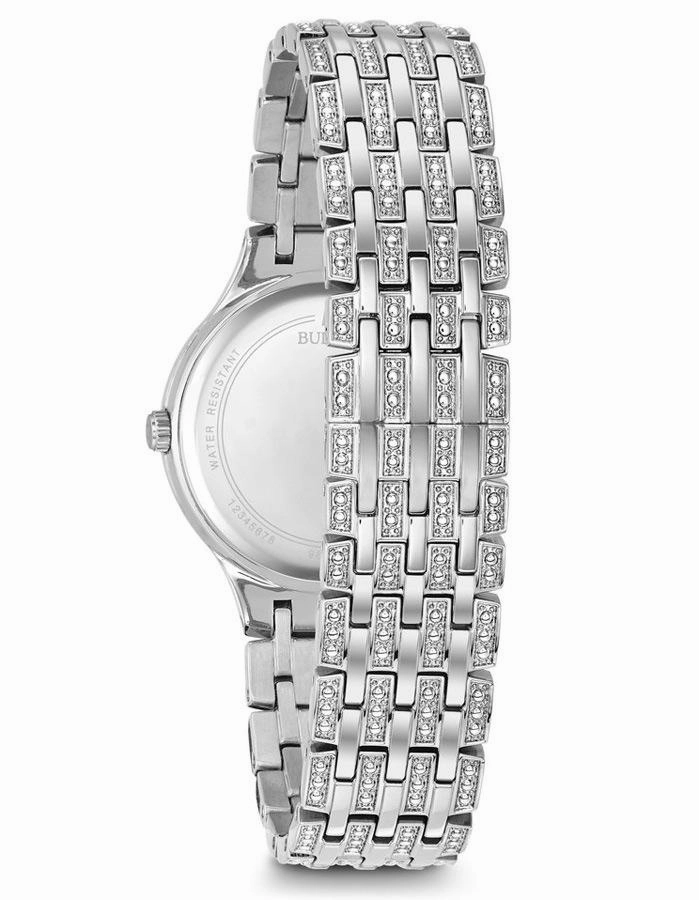 Bulova Womens Swarovski Crystal Watch - White MOP Dial - 30m