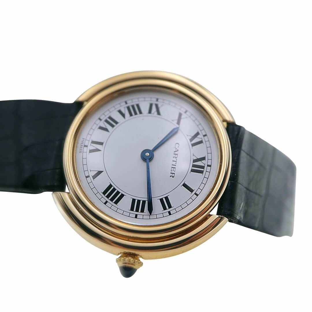 Cartier Vendome 18k Gold Mens Vintage Watch