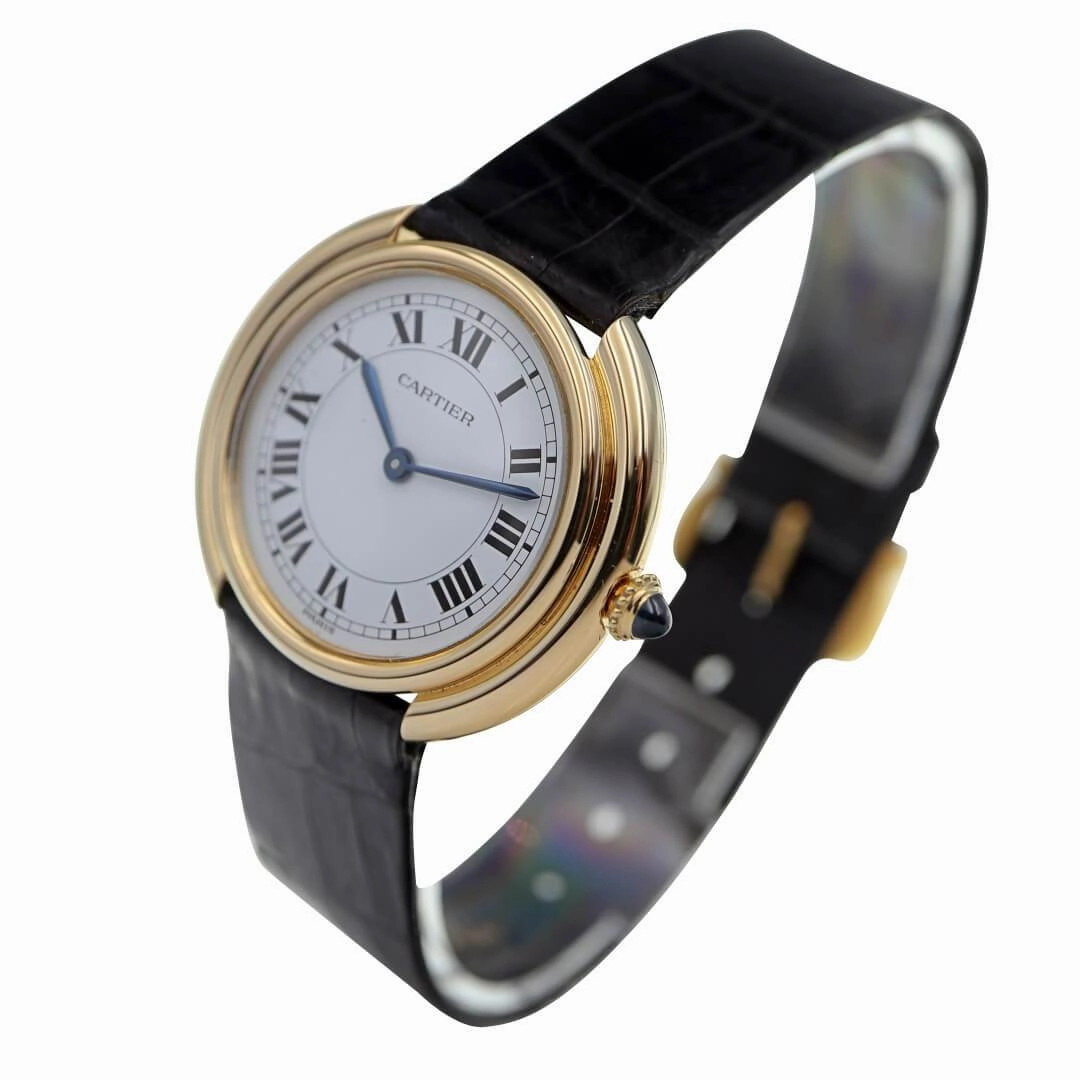 Cartier Vendome 18k Gold Mens Vintage Watch