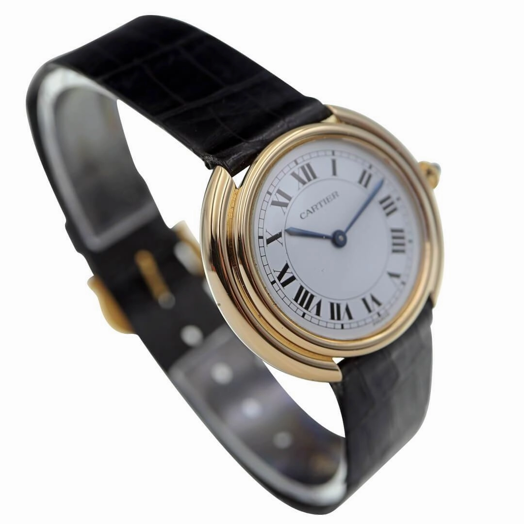 Cartier Vendome 18k Gold Mens Vintage Watch