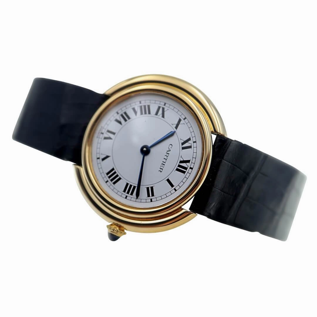 Cartier Vendome 18k Gold Mens Vintage Watch