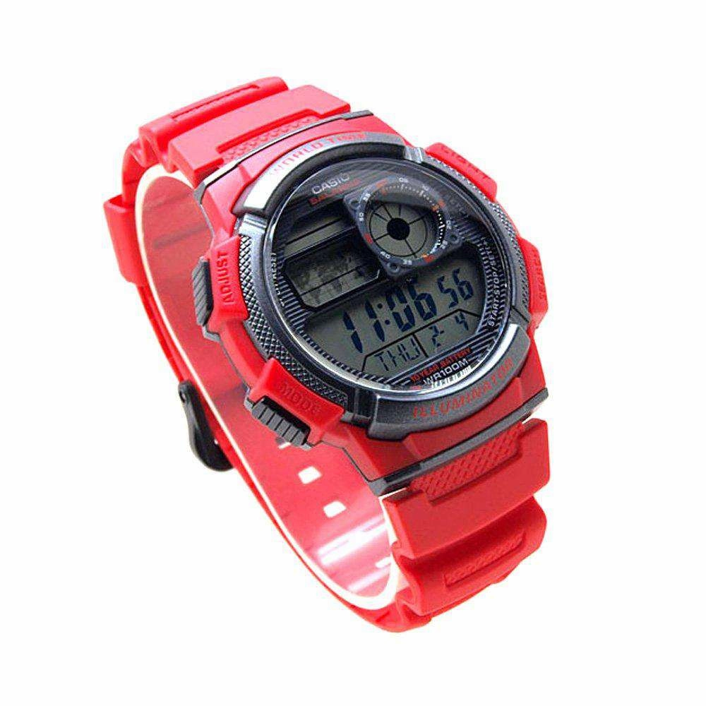 Casio AE-1000W-4A Red Resin Strap Watch for Men