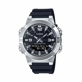 Casio AMW-870-1A Digital Analog Rubber Strap Watch For Men
